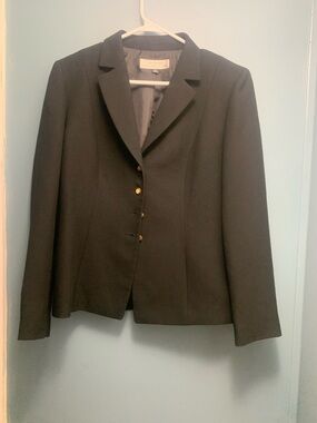 Tahari Black Tailored Notch-Lapel Blazer